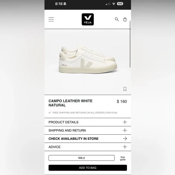 Veja Campo white natural Suede Leather Sneakers - Picture 6 of 6